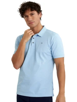 Calvin Klein Shirts|Cotton Blend Quad Polo - Sky Blue