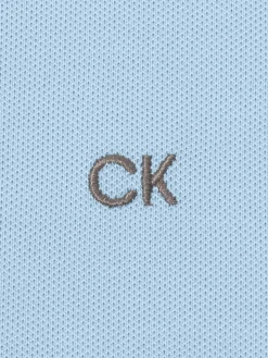 Calvin Klein Shirts|Cotton Blend Quad Polo - Sky Blue