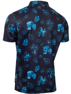 Calvin Klein Shirts|Cyber Floral Print Polo Shirt - Navy