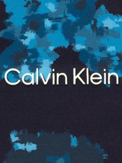 Calvin Klein Shirts|Cyber Floral Print Polo Shirt - Navy
