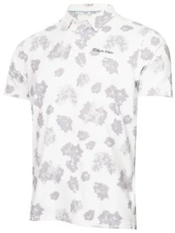 Calvin Klein Shirts|Cyber Floral Print Polo Shirt - White