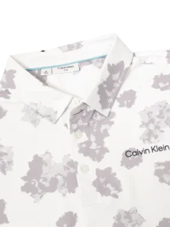 Calvin Klein Shirts|Cyber Floral Print Polo Shirt - White