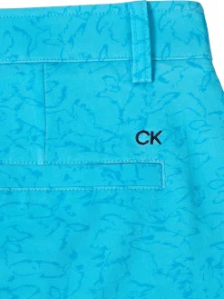 Calvin Klein Shorts|Printed Bullet Regular Fit Stretch Short - Aquarius