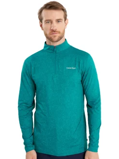 Calvin Klein Jumpers|Printed Newport 1/4-Zip - Sea Green