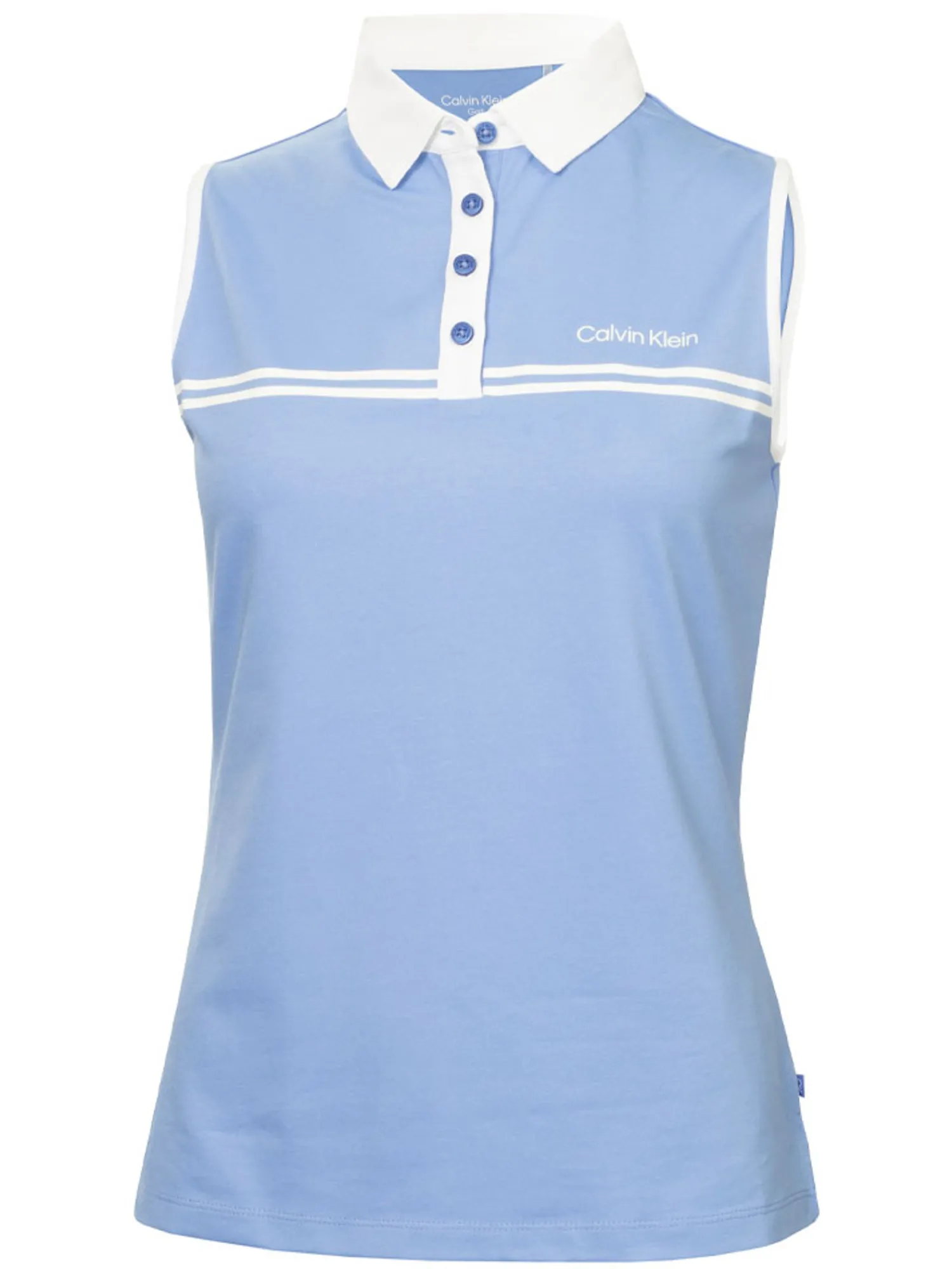 Calvin Klein Shirts|Womens Bellevue Sleeveless Polo Shirt - Cornflower Blue