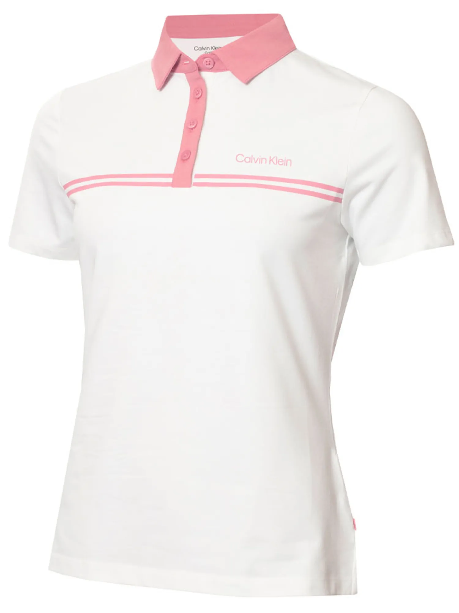 Calvin Klein Shirts|Womens Bellevue Polo Shirt - White/Powder Pink