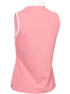 Calvin Klein Shirts|Womens Bellevue Sleeveless Polo Shirt - Powder Pink