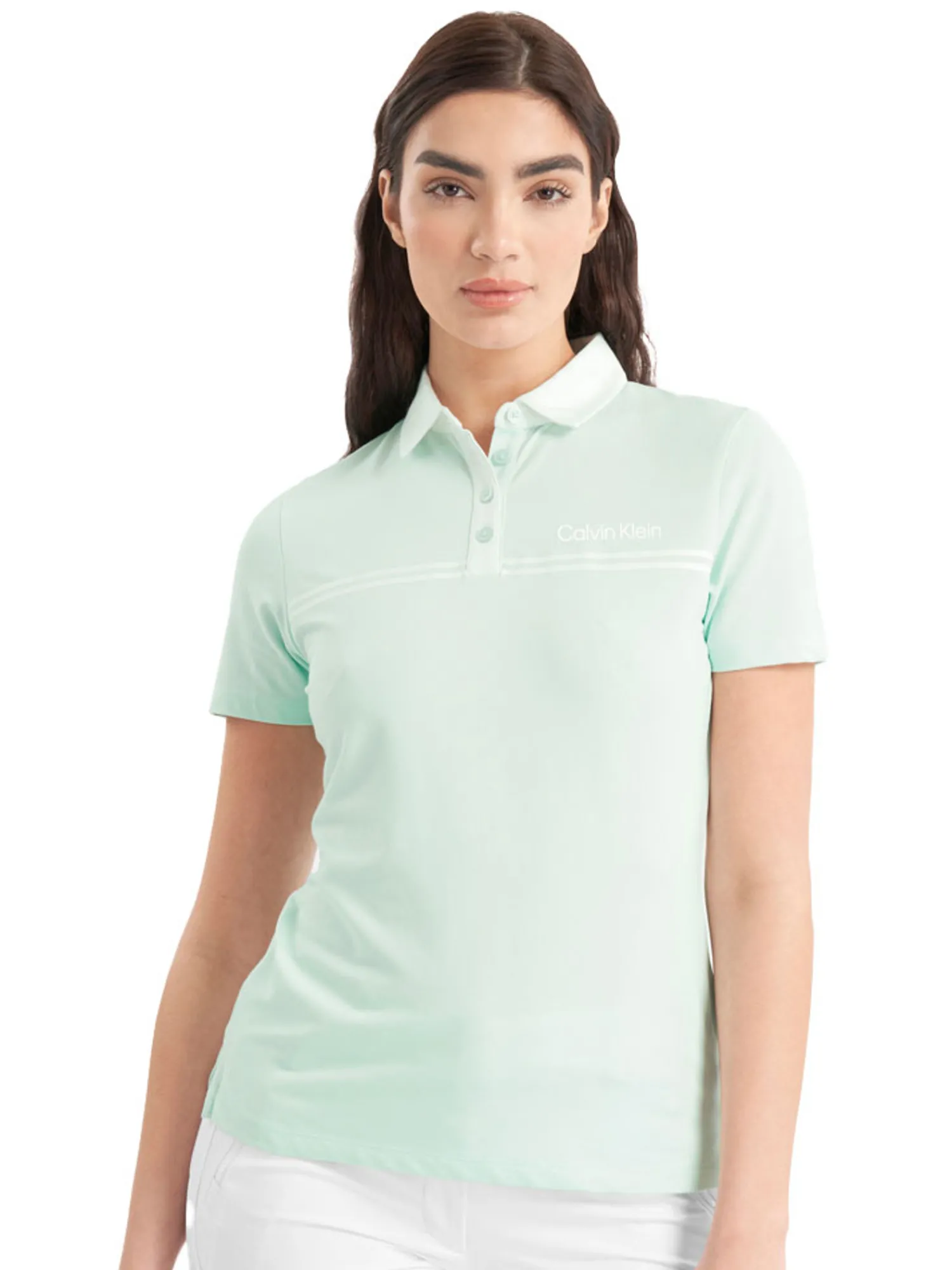 Calvin Klein Shirts|Womens Bellevue Polo Shirt - Light Jade