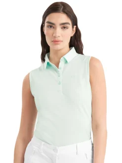 Calvin Klein Shirts|Womens Brightmeadow Sleeveless Polo Shirt - Light Jade
