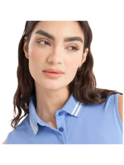 Calvin Klein Shirts|Womens Brightmeadow Sleeveless Polo Shirt - Cornflower Blue