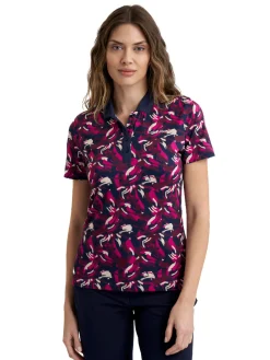 Calvin Klein Shirts|Womens Brushstroke Printed Polo - Brushstroke Print