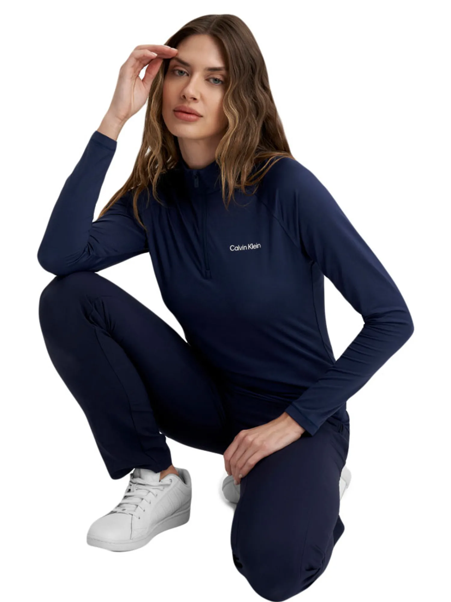 Calvin Klein Jumpers|Womens Dakota Quarter Zip Top - Navy