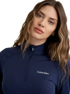 Calvin Klein Jumpers|Womens Dakota Quarter Zip Top - Navy