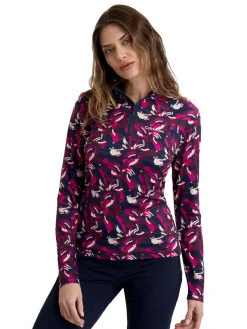 Calvin Klein Jumpers|Womens Dakota Quarter Zip Top - Brushstroke Print