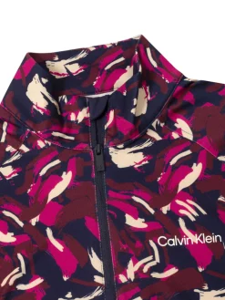 Calvin Klein Jumpers|Womens Dakota Quarter Zip Top - Brushstroke Print