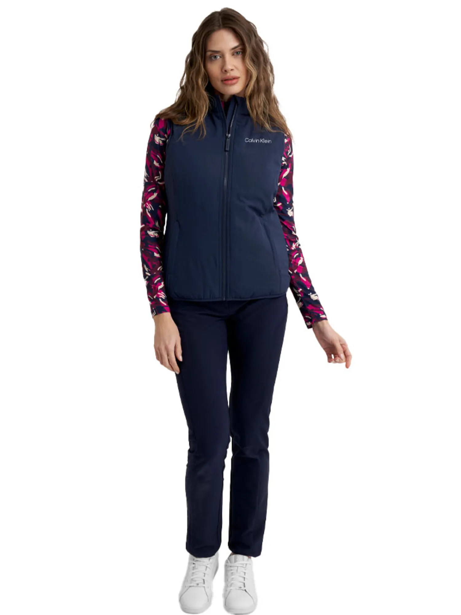 Calvin Klein Vests|Womens Faye Full Zip Gilet - Navy