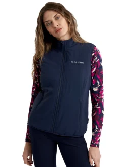 Calvin Klein Vests|Womens Faye Full Zip Gilet - Navy
