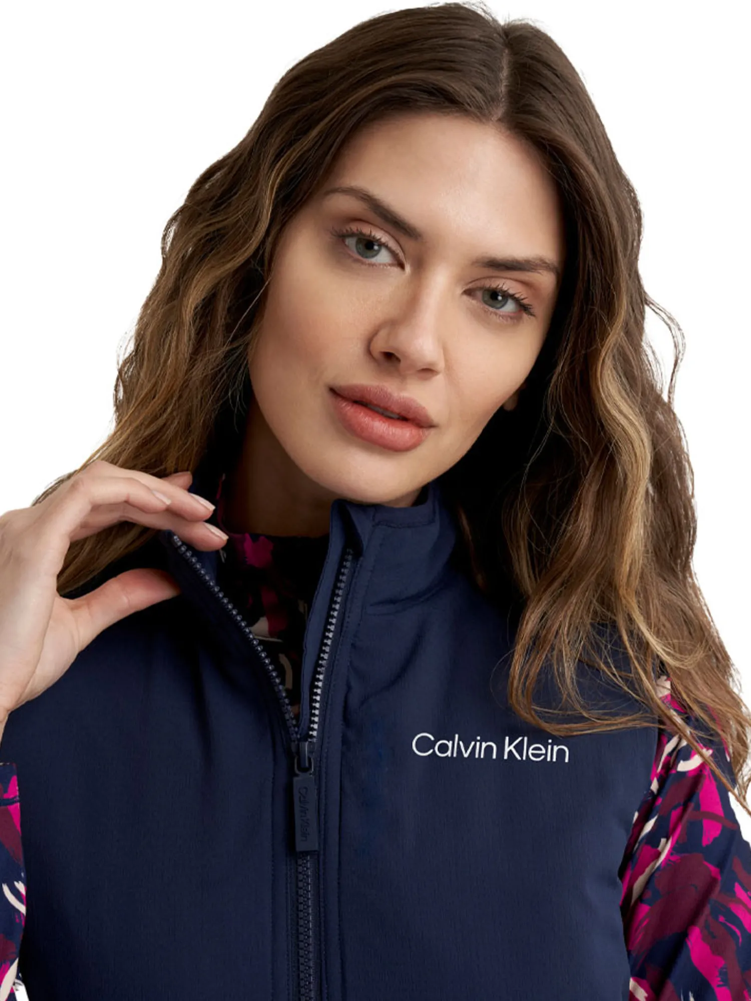 Calvin Klein Vests|Womens Faye Full Zip Gilet - Navy
