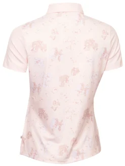 Calvin Klein Shirts|Womens Harmony Printed Polo Shirt - Shell Pink