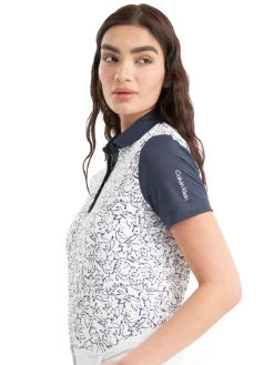 Calvin Klein Shirts|Womens Harmony Printed Polo Shirt - White