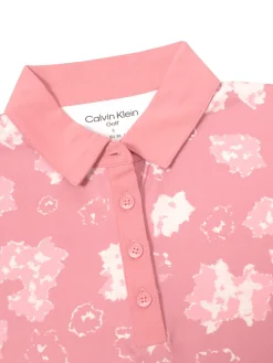 Calvin Klein Shirts|Womens Harmony Printed Polo Shirt - Powder Pink