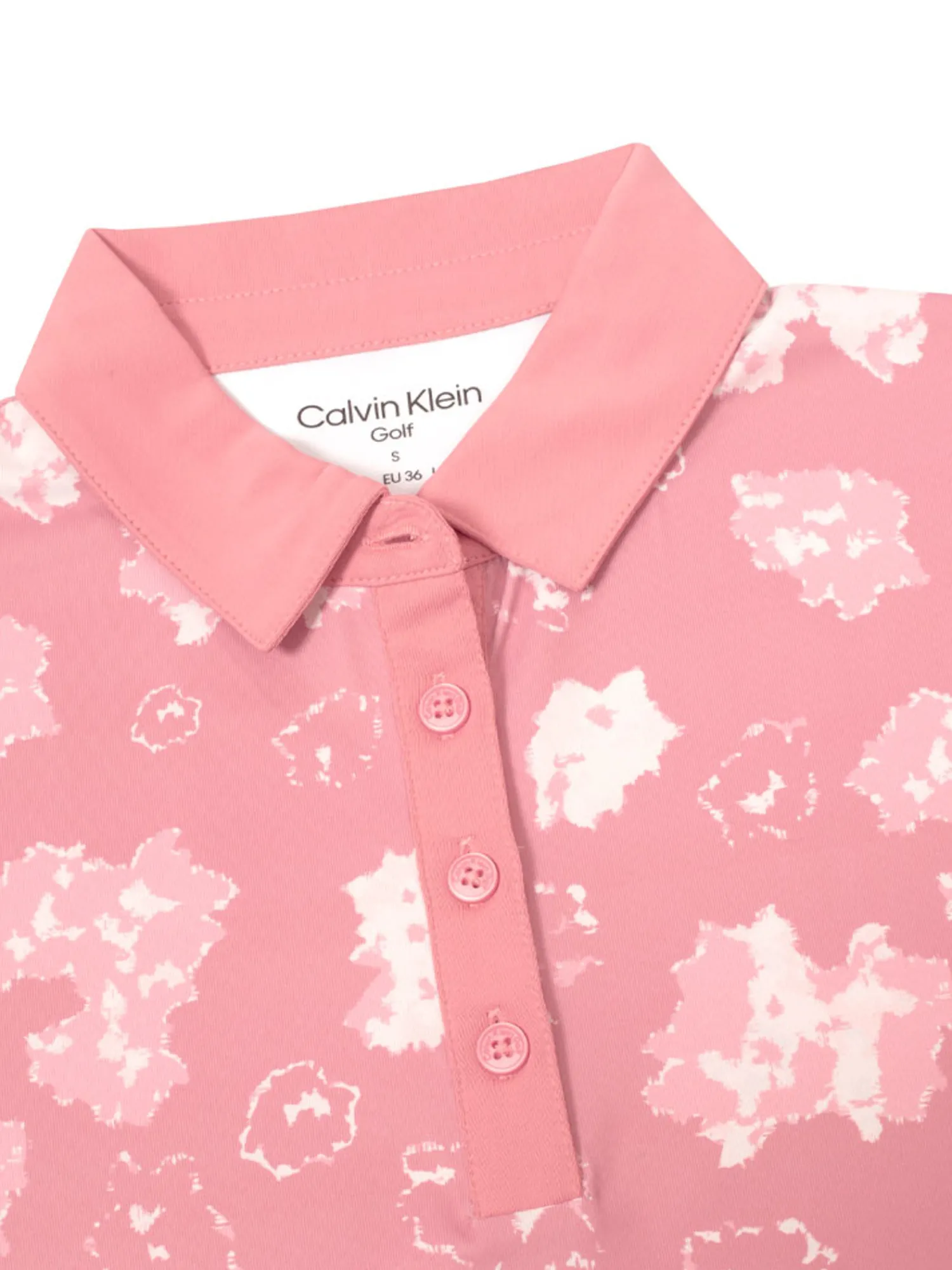 Calvin Klein Shirts|Womens Harmony Printed Polo Shirt - Powder Pink
