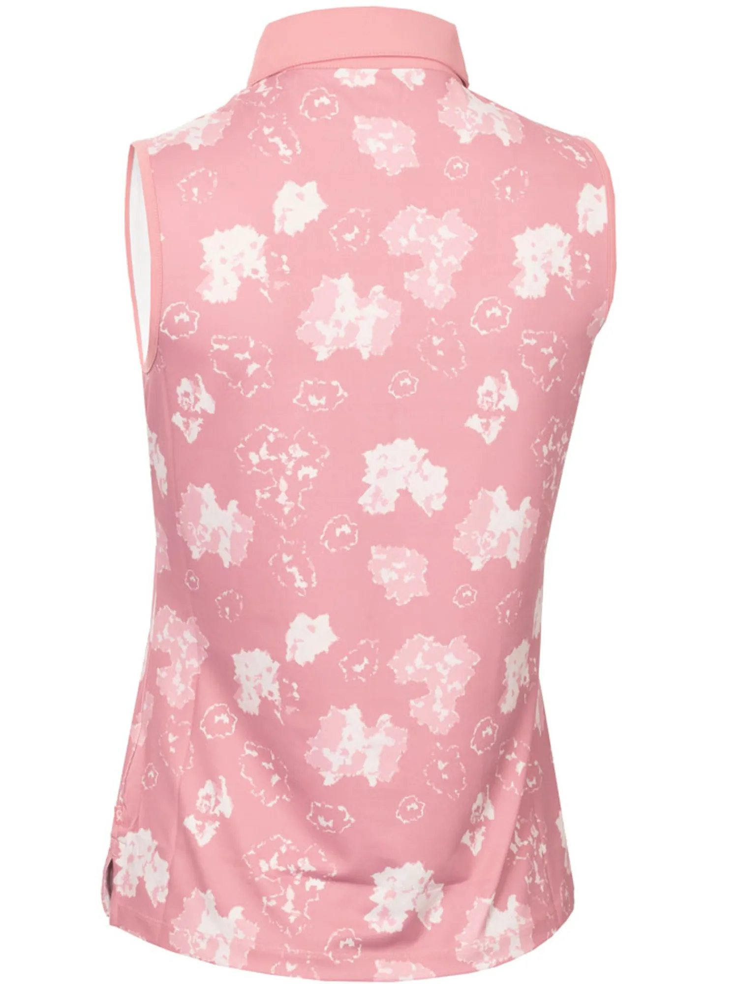 Calvin Klein Shirts|Womens Harmony Printed Sleeveless Polo Shirt - Powder Pink