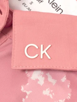 Calvin Klein Shirts|Womens Harmony Printed Sleeveless Polo Shirt - Powder Pink