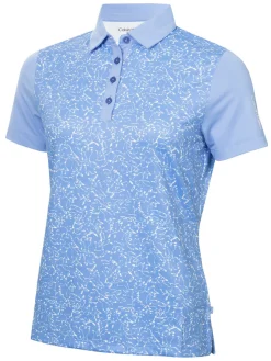Calvin Klein Shirts|Womens Harmony Printed Polo Shirt - Cornflower Blue