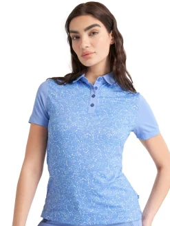 Calvin Klein Shirts|Womens Harmony Printed Polo Shirt - Cornflower Blue