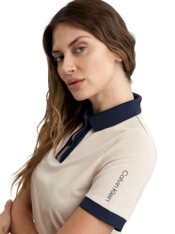 Calvin Klein Shirts|Womens Layla Short Sleeve Polo - Tapioca