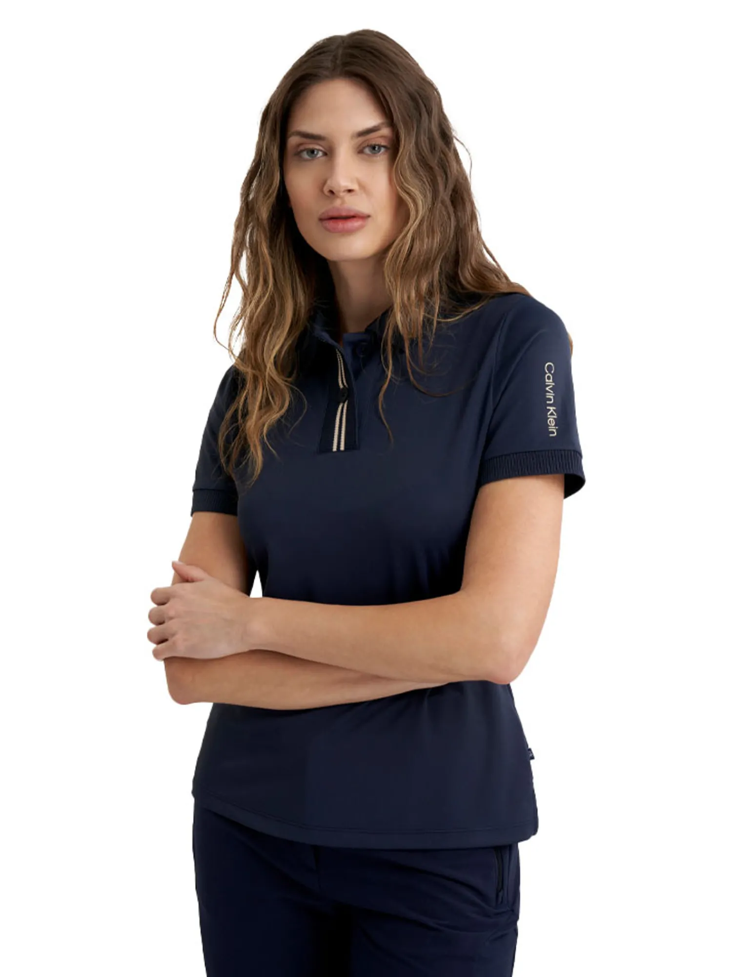 Calvin Klein Shirts|Womens Layla Short Sleeve Polo - Navy