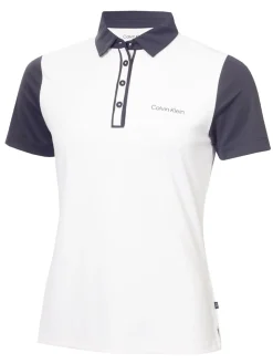 Calvin Klein Shirts|Womens Leigh Polo Shirt - White/Navy