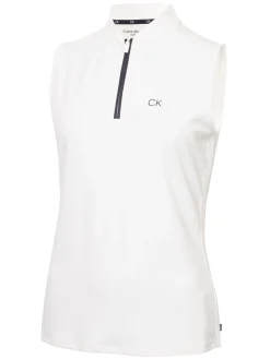 Calvin Klein Shirts|Womens Tattler Sleeveless Mock Neck Top - White
