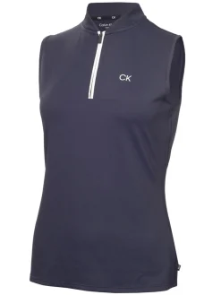 Calvin Klein Shirts|Womens Tattler Sleeveless Mock Neck Top - Navy