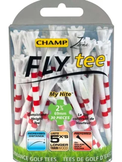 CHAMP Tees|FLYtee MyHite 30 Pack 2.75 Inches White/Red