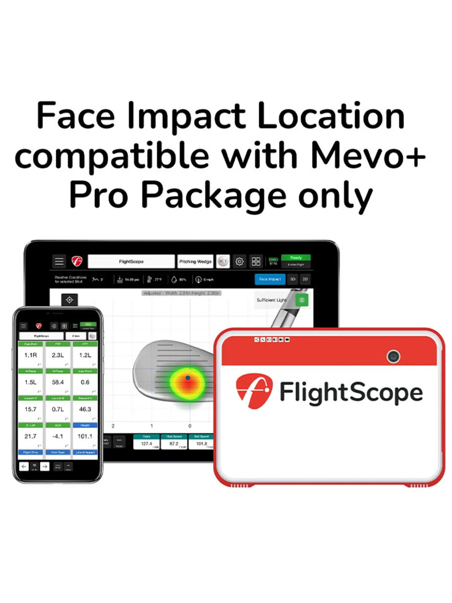 FlightScope Launch Monitors|Mevo+ Face Impact Location Software for Pro Package
