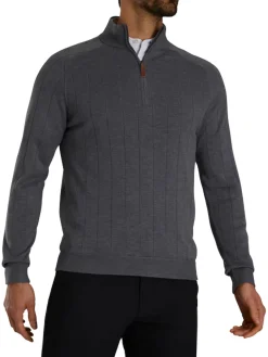 FootJoy Jumpers|Drop Needle Pullover - Heather Charcoal
