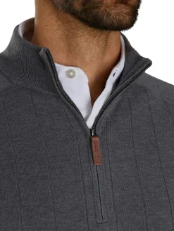 FootJoy Jumpers|Drop Needle Pullover - Heather Charcoal