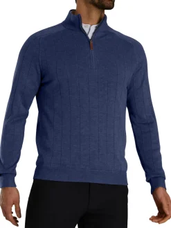 FootJoy Jumpers|Drop Needle Pullover - Navy
