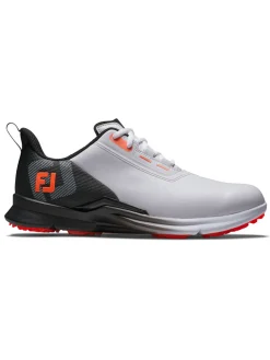 FootJoy Mens Golf Shoes|Fuel Golf Shoes - White/Black/Coral
