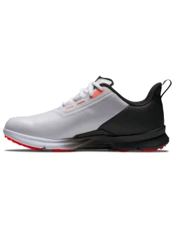 FootJoy Mens Golf Shoes|Fuel Golf Shoes - White/Black/Coral