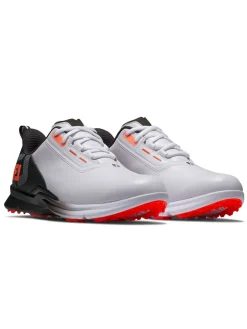 FootJoy Mens Golf Shoes|Fuel Golf Shoes - White/Black/Coral