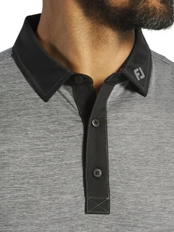 FootJoy Shirts|Heather Lisle Polo Shirt (Athletic Fit) - Charcoal/Black