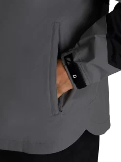 FootJoy Wind & Rain Wear|HydroLite X Rain Jacket - Charcoal/Black