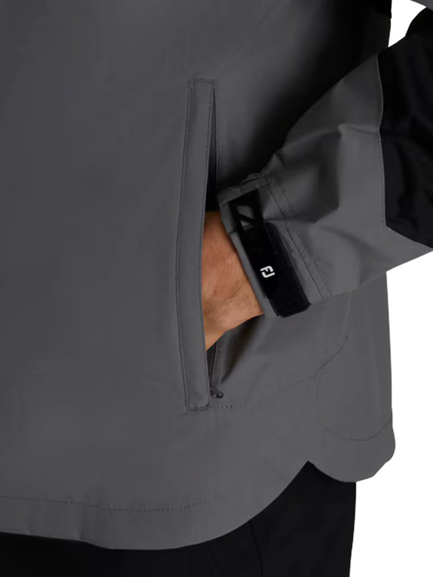 FootJoy Wind & Rain Wear|HydroLite X Rain Jacket - Charcoal/Black