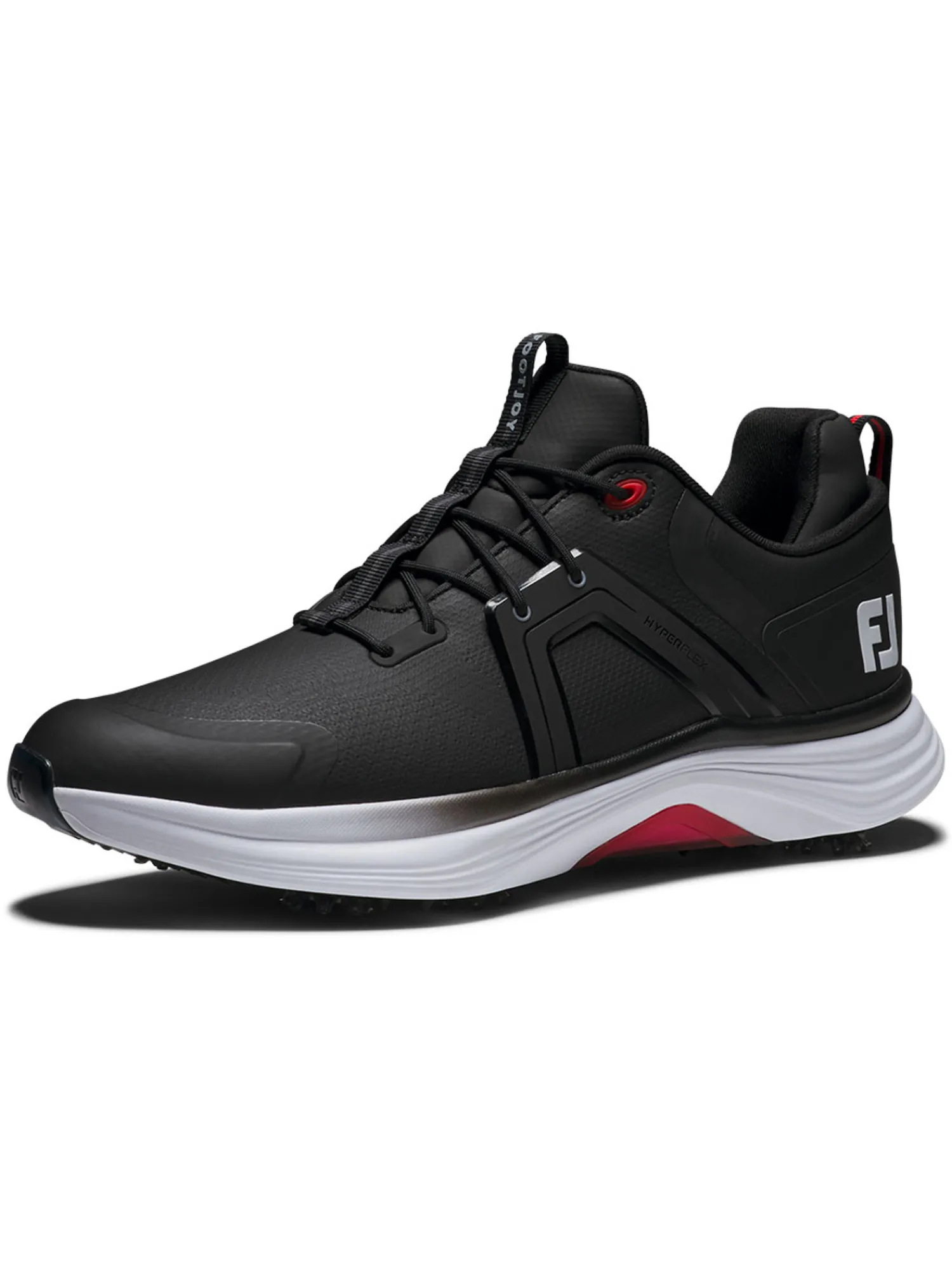 FootJoy Mens Golf Shoes|HyperFlex Golf Shoes - Black/White/Red