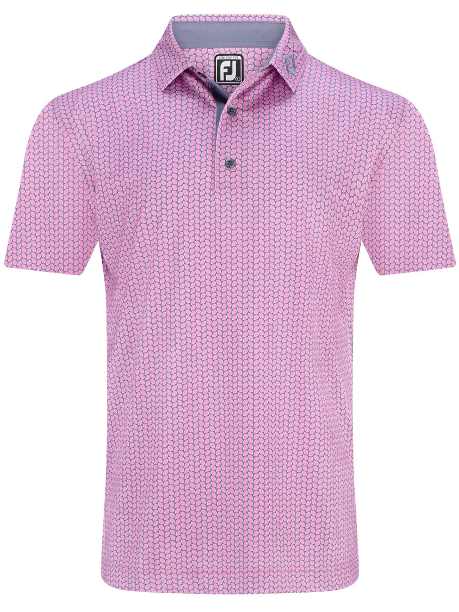 FootJoy Shirts|Leaf Print Lisle Polo Shirt - Pink/Purple Dusk
