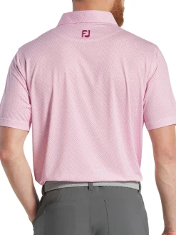 FootJoy Shirts|Pinwheel Print Lisle Polo Shirt (Athletic Fit) - Pink/White