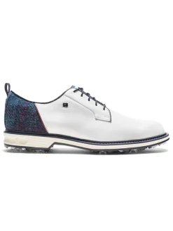 FootJoy Mens Golf Shoes|Premiere Series Harris Tweed Field Limited Golf Shoes - White/Navy